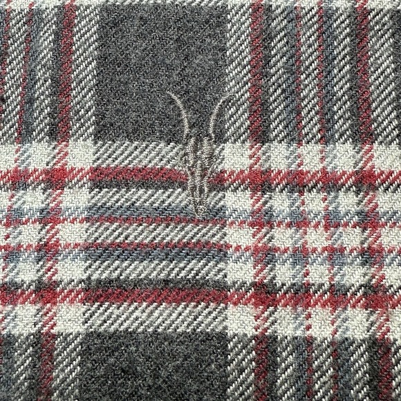 ALLSAINTS Gaines Long‎ Sleeve Flannel Shirt Men's M Plaid Button Up Ramskull - Picture 9 of 11